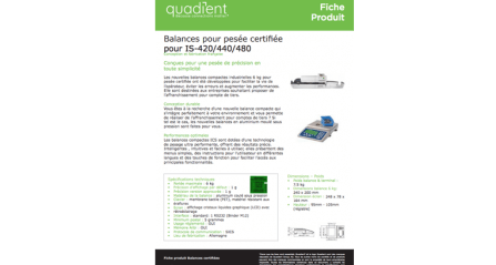 Balances pour pesée certifiée pour IS-420/440/480