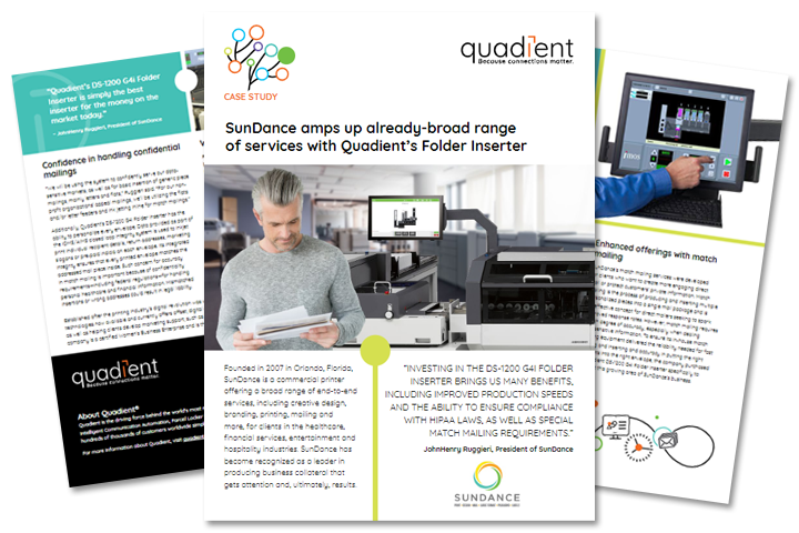 SunDance amps up already-broad range of services with Quadient’s Folder Inserter