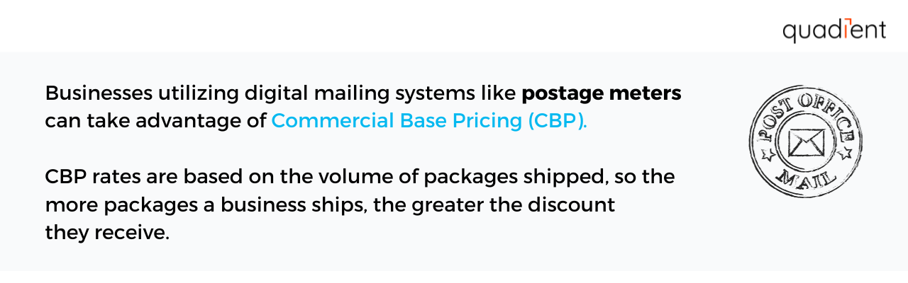 businesses using digital mailing systems like postage meters can take advantage of CBP