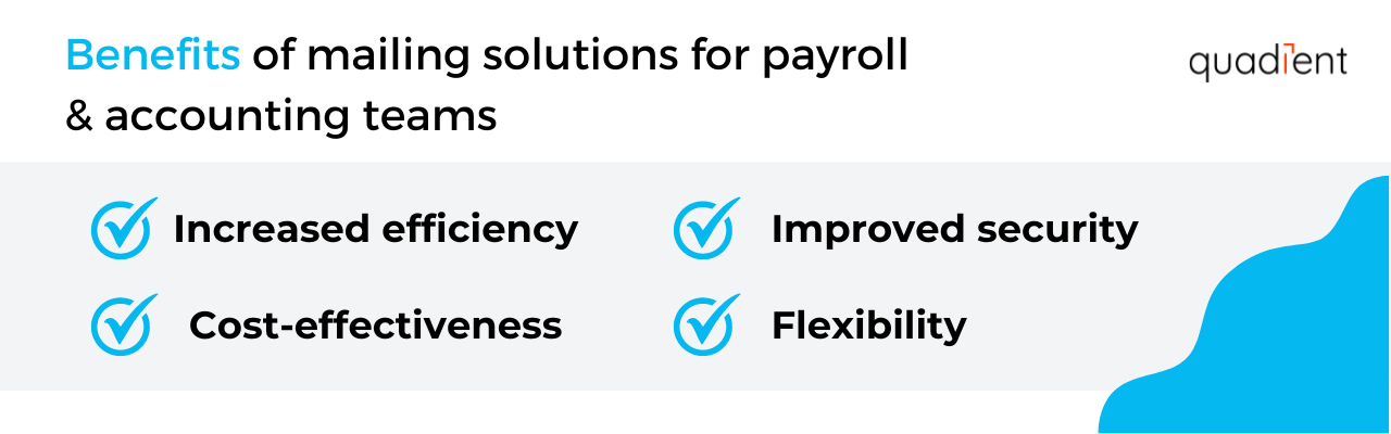 benefits of mailing solutions for payroll and accounting