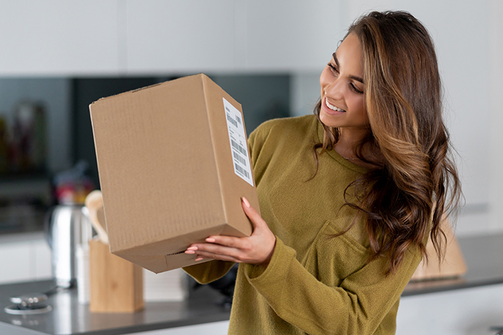 Woman holding a parcel