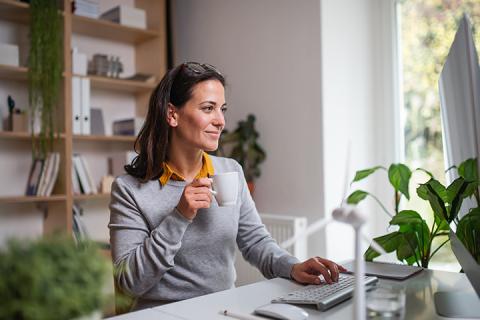 customer working from home