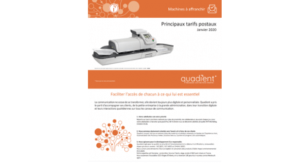 Brochure des tarifs postaux machine à affranchir