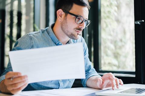 Man working at his desk