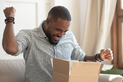 man receiving box package