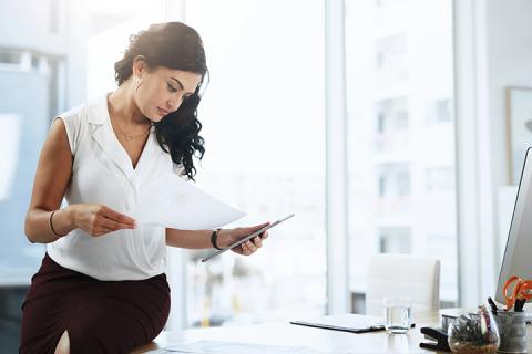 Woman reading mail