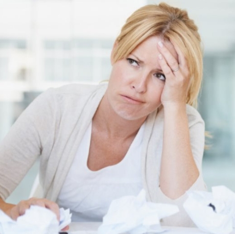 woman tired of mailing by hand