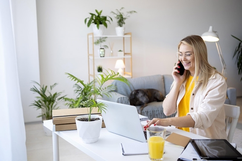 woman working from home