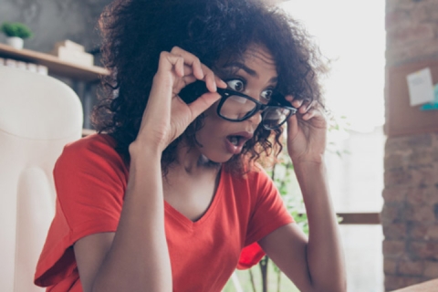 woman with surprised expression