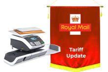 image showing a franking machine and Royal Mail logo